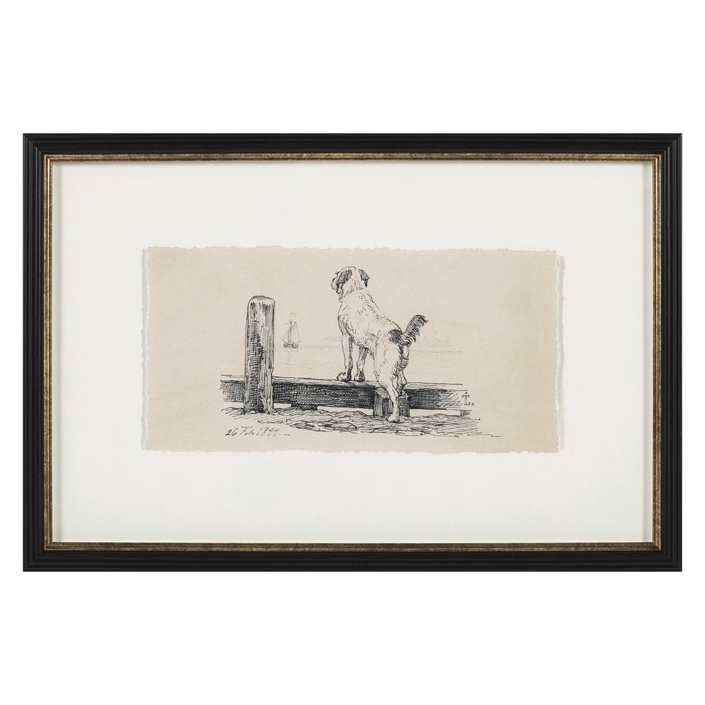 My Texas House Dog by the Beach Framed Wall Art 24x16 - Picture 2 of 9